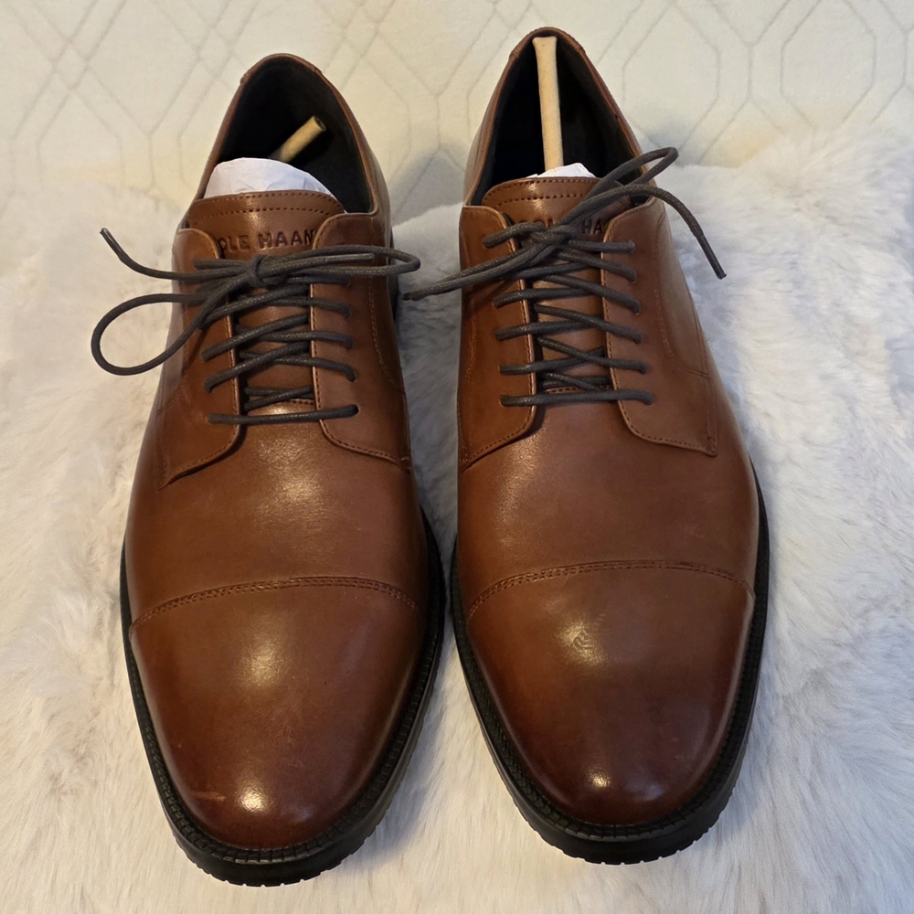 Cole Haan Men's Tan Leather Derby Shoes